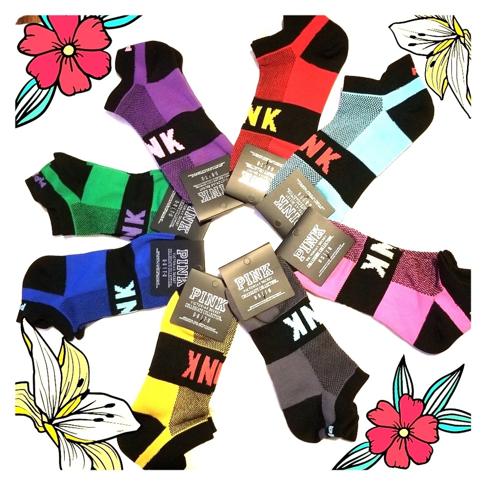 8 pairs of PINK Victoria's secret socks
